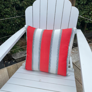 Outdoor Cushion Red Stripe Square