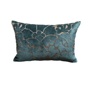 “A Coral Turquoise Day” Velvet Cushion