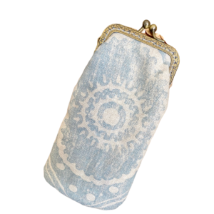 Handmade Linen Print Glasses Pouch – Cornflower Blue